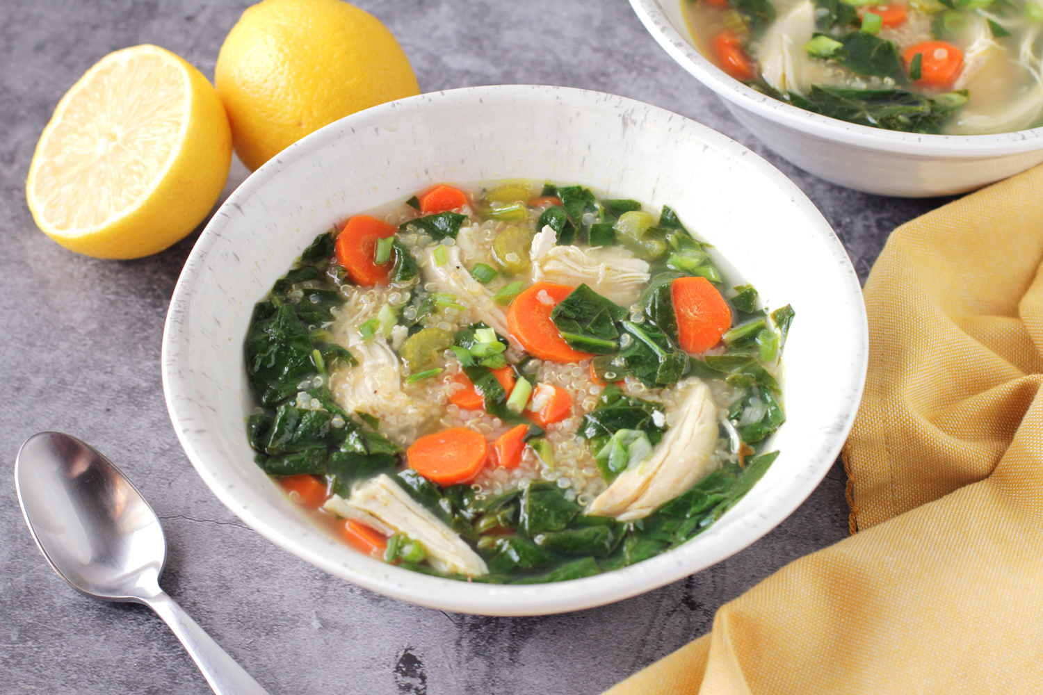 Lemon Chicken Soup with Quinoa - Delicious as it Looks