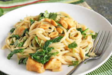 Low-FODMAP Peanut Noodles with Chicken and Greens