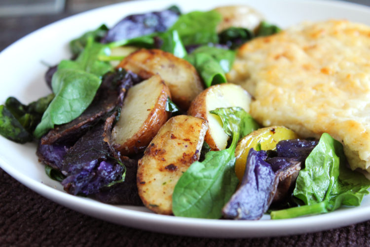 Low FODMAP Roasted Potatoes and Spinach
