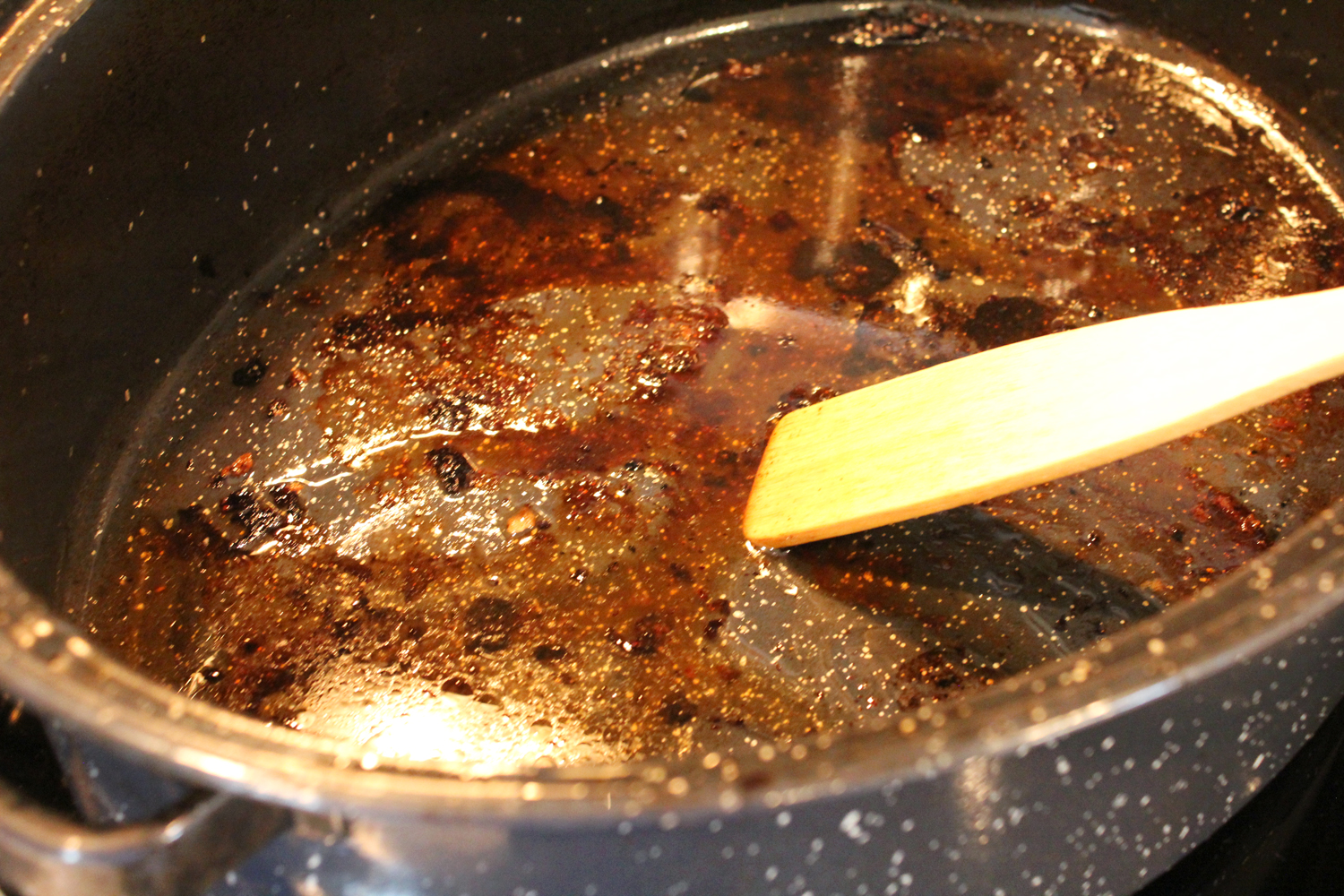scraping up browned bits