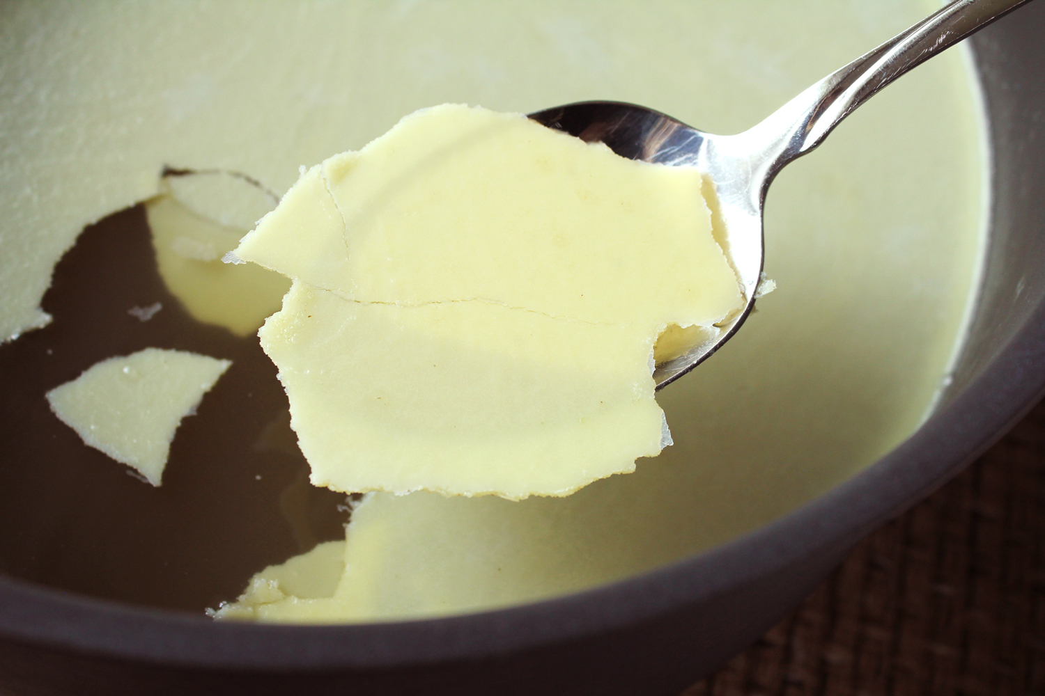 skim fat off broth