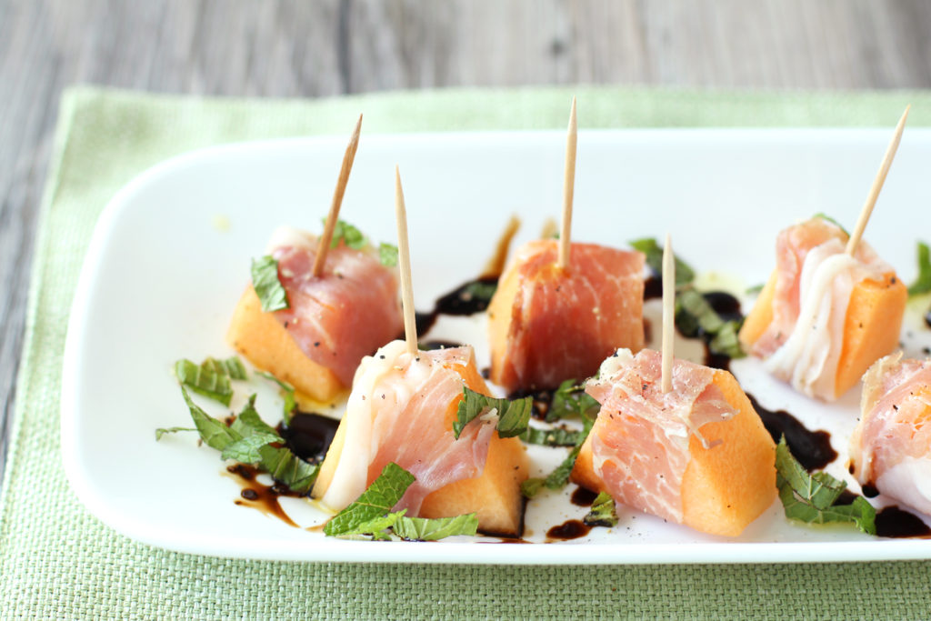 Low FODMAP Prosciutto Wrapped Cantaloupe