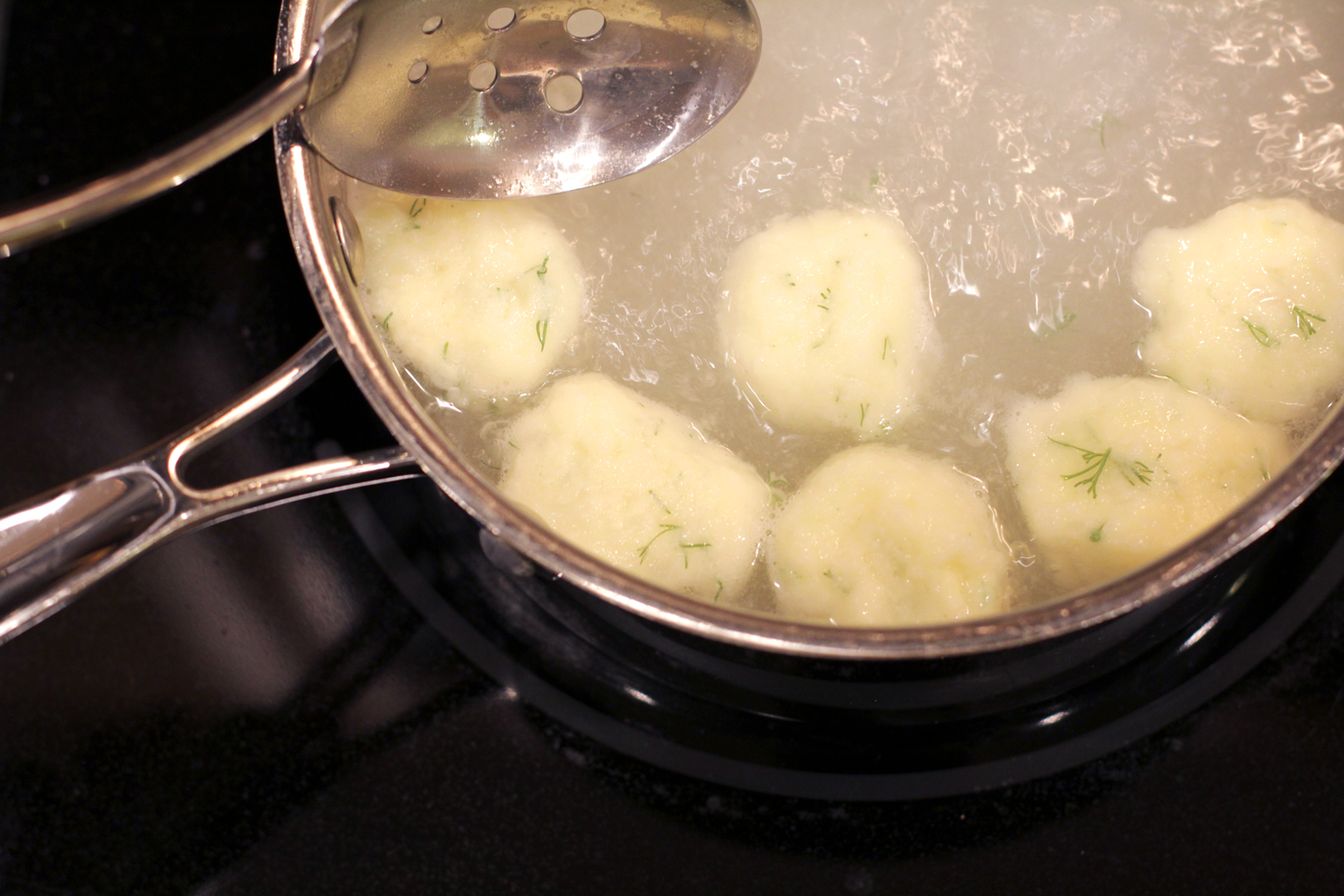 boiling potato dumplings