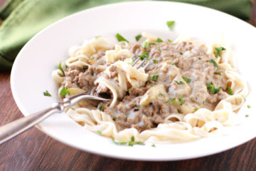Low FODMAP Beef Stroganoff with Eggplant