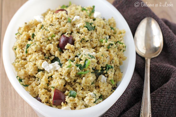 Low-FODMAP Spinach-Feta Millet Pilaf