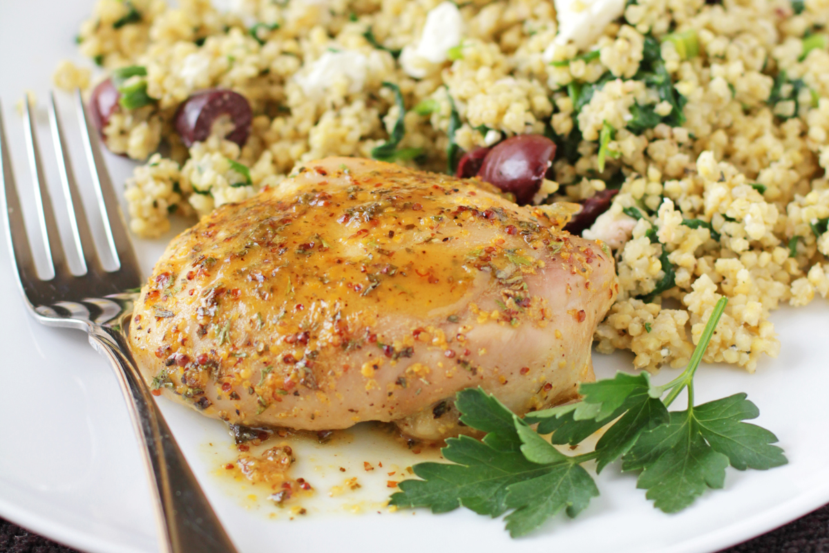 maple mustard chicken with millet