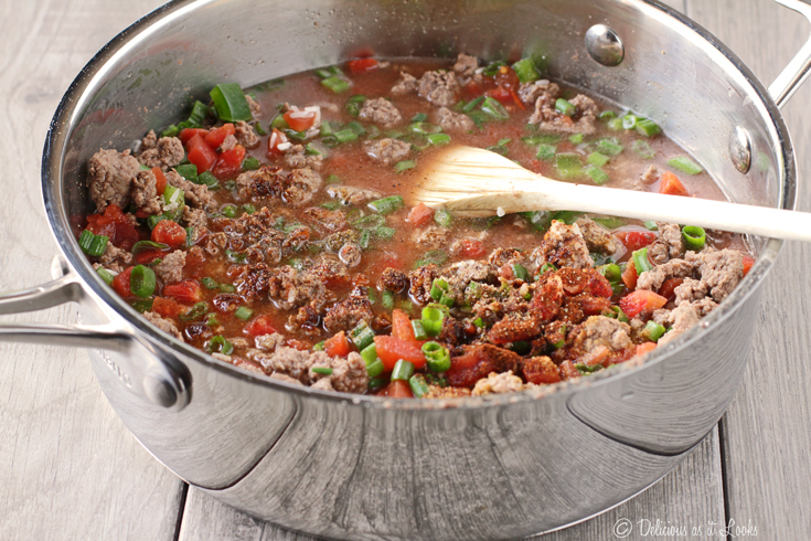 browned beef and vegetables