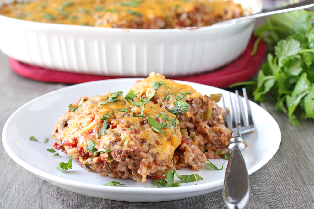 Low FODMAP Spanish Beef and Rice Casserole