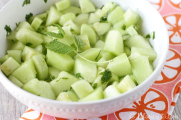 Low-FODMAP Mojito Cucumber Melon Salad