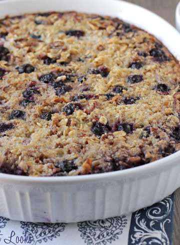 Low-FODMAP Blueberry Oat & Quinoa Breakfast Bake