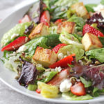 Low-FODMAP Strawberry, Basil, & Lemon Salad with Tofu Croutons