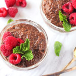 low fodmap chocolate raspberry chia pudding