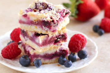 Low FODMAP Triple Berry Crumb Bars