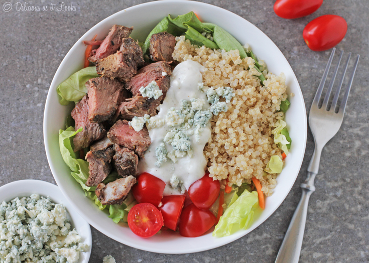 Low-FODMAP Leftover Steak & Blue Cheese Grain Bowl