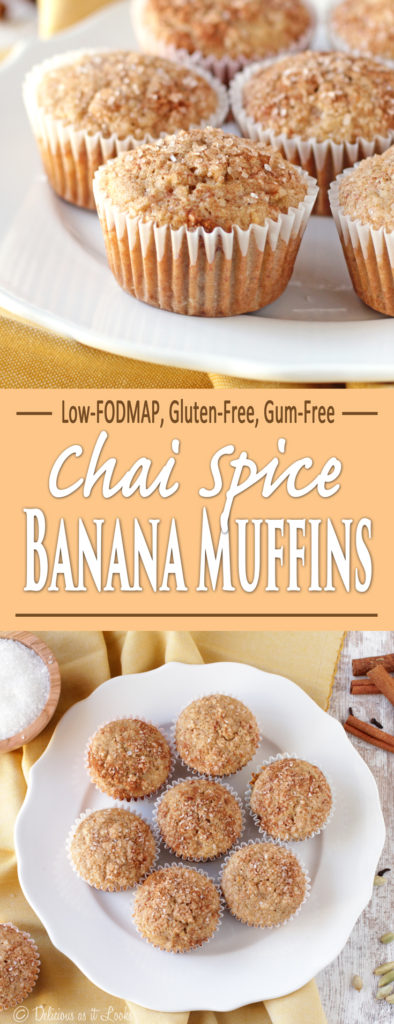 Chai Spice Banana Muffins {Low-FODMAP, Gluten-Free, Gum-Free}