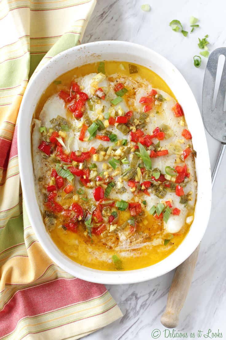 Low-FODMAP Lemon Ginger Swai with Red Pepper