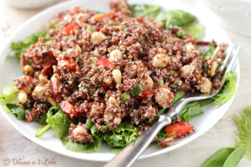 Low-FODMAP Scarlet Quinoa Salad with Chickpeas