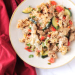 Low FODMAP Cheesy Sausage Zucchini Casserole