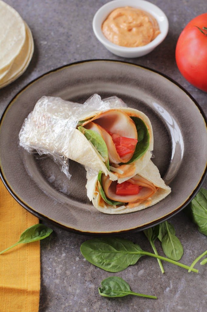 Low-FODMAP Smoked Turkey Wraps with Spicy Mayo