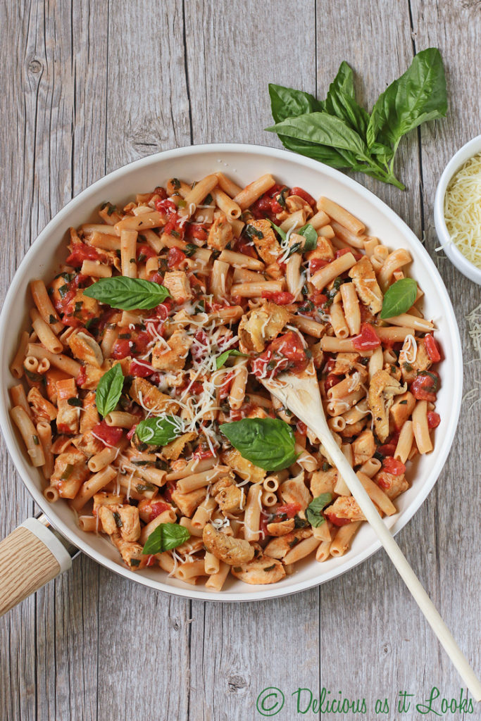 Low-FODMAP Tomato Basil Chicken Penne