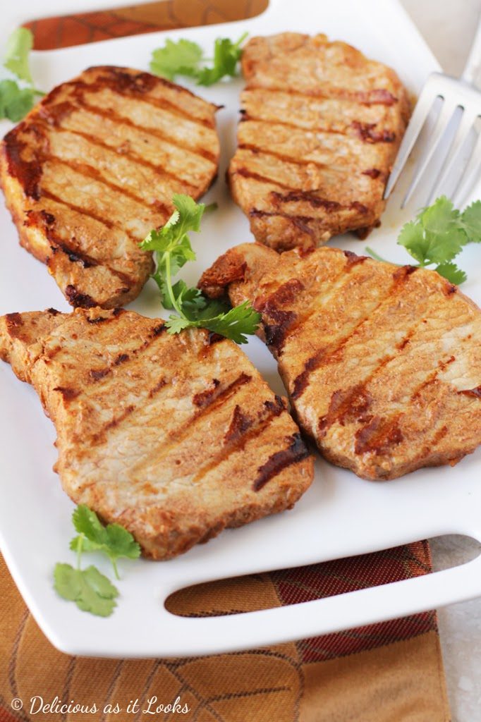 Low-FODMAP Tahini Maple Grilled Pork Chops