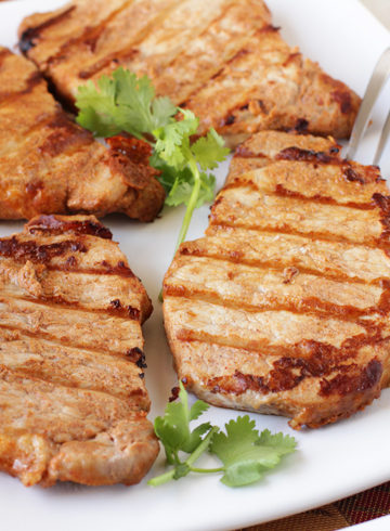 Low-FODMAP Tahini Maple Grilled Pork Chops