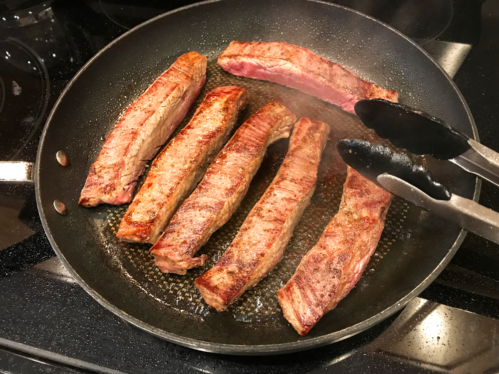 brown flank steak for ragu