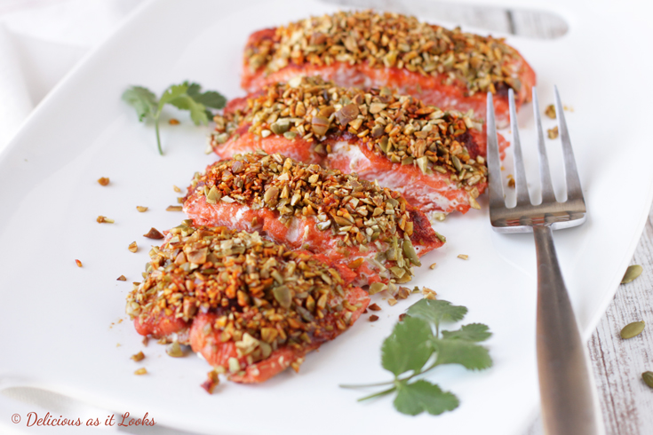 Low FODMAP Spicy Pepita Crusted Salmon