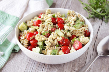 Cucumber Dill Pasta Salad with Tofu Feta (Low-FODMAP, Vegan, Gluten-Free)