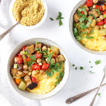 Ratatouille Polenta Bowl with Parmesan Cheese (Low-FODMAP, Vegan, Gluten-Free)