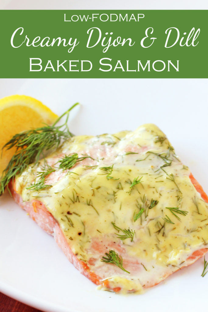 Low FODMAP Creamy Dijon & Dill Baked Salmon