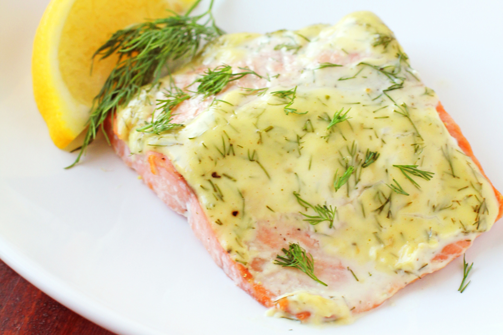 Creamy Dijon & Dill Baked Salmon