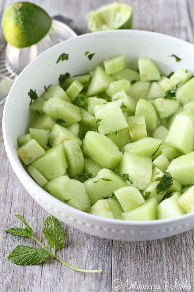Mojito Cucumber Melon Salad