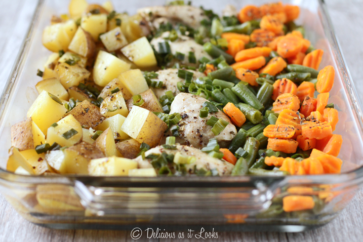 Low FODMAP One Pan Chicken Dinner Bake