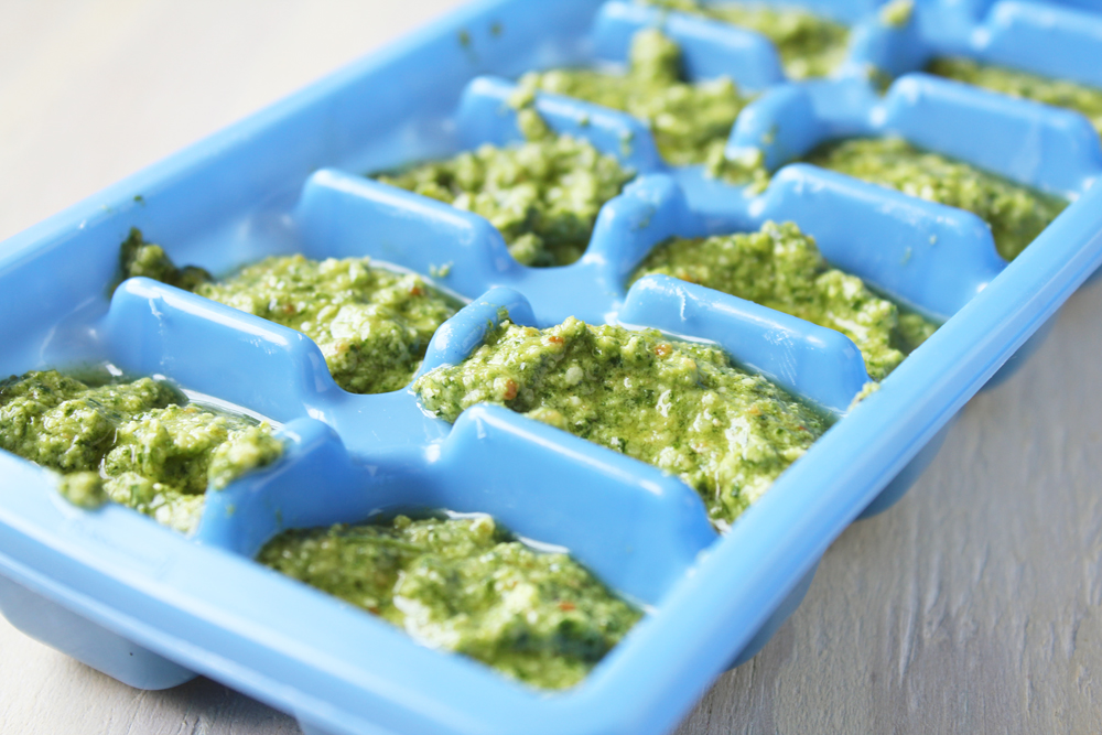 Freezing Low FODMAP Pesto in Ice Cube Tray