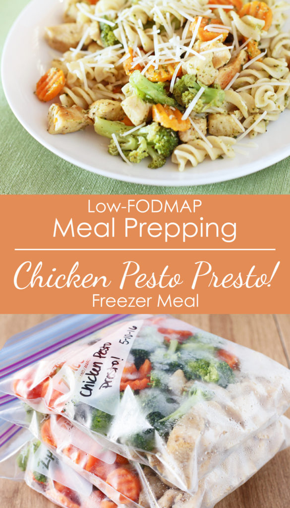 Low FODMAP Meal Prepping Chicken Pesto Presto Freezer Meal