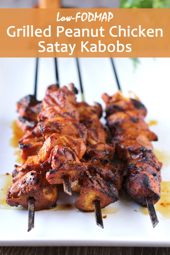 Low FODMAP Grilled Peanut Chicken Satay Kabobs