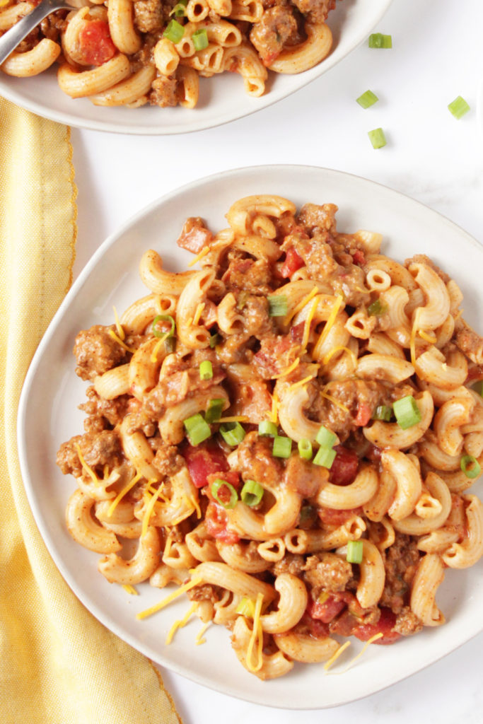 Low FODMAP Bacon Cheeseburger Macaroni