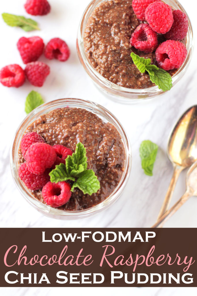 Low FODMAP Chocolate Raspberry Chia Pudding