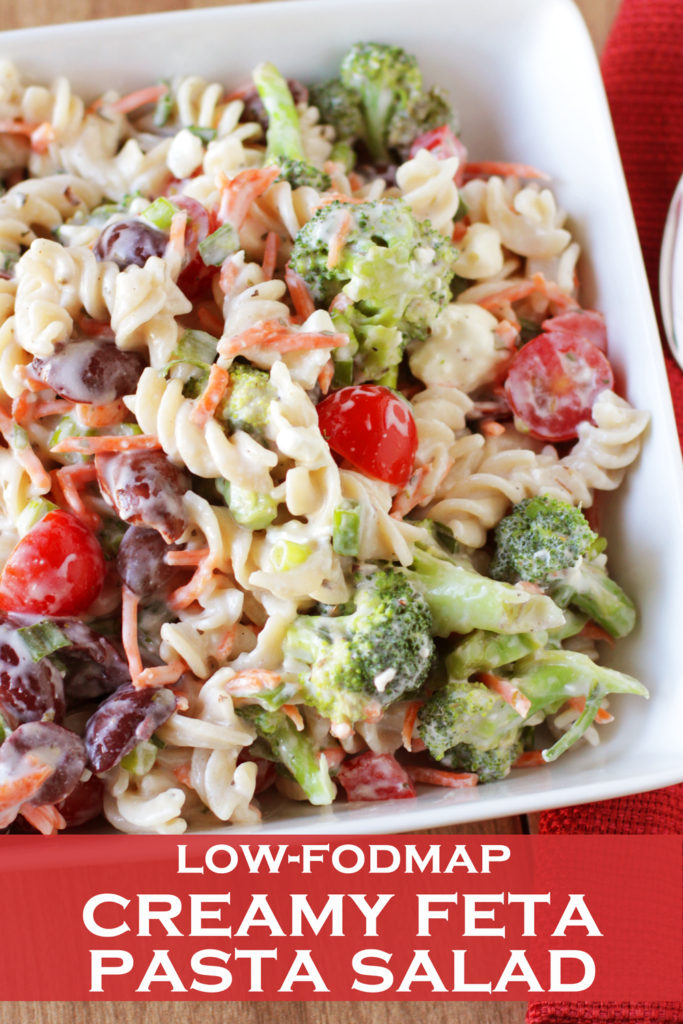 Low FODMAP Creamy Feta Pasta Salad