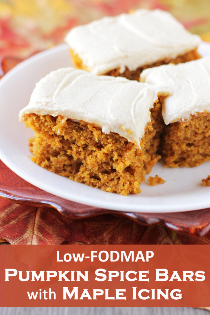 Low FODMAP Pumpkin Spice Bars with Maple Icing