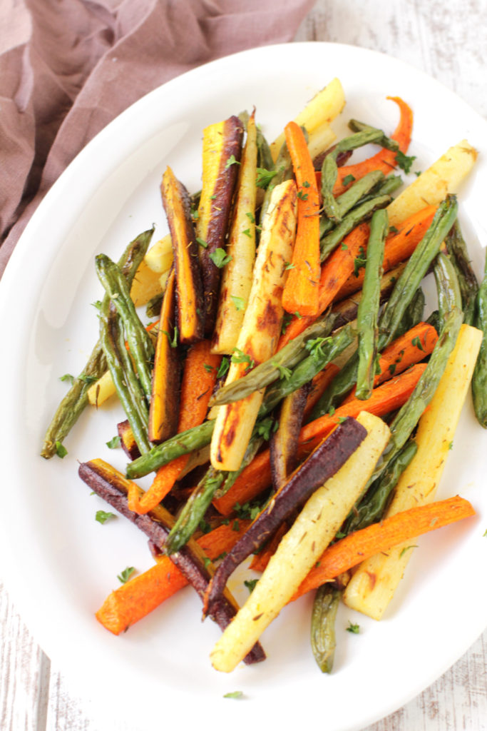 Thyme Roasted Carrots and Green Beans