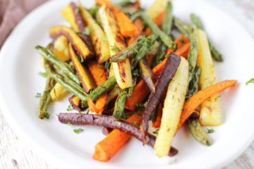 low fodmap thyme roasted carrots green beans