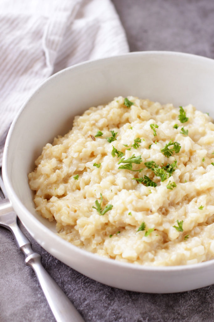 Low FODMAP Crock Pot Brown Rice Risotto