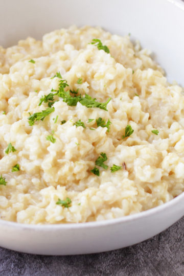 Low FODMAP Crock Pot Brown Rice Risotto