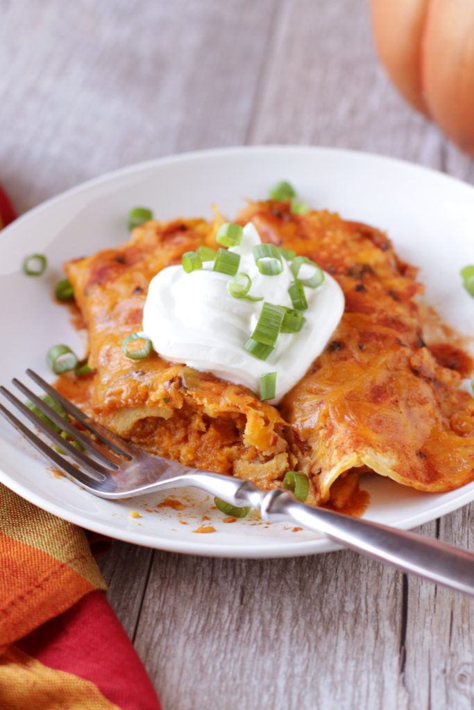Low FODMAP Pumpkin Enchiladas