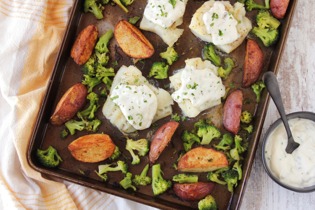 Low FODMAP Sheet Pan Cod Dinner