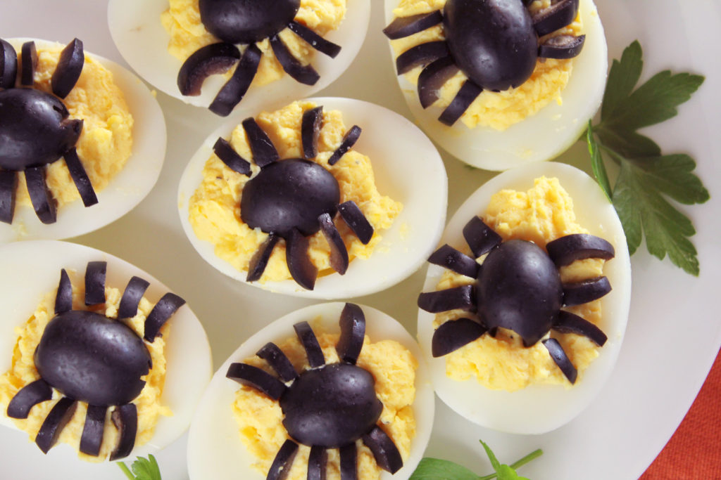 Spooky Spider Deviled Eggs