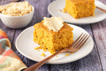 Low FODMAP Pumpkin Cornbread with Maple Butter