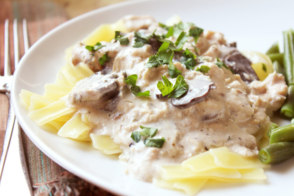 Slow Cooker Chicken Stroganoff from Scratch
